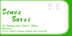 denes barsi business card