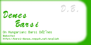 denes barsi business card